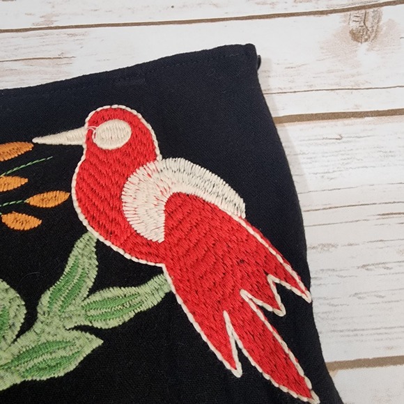 Umgee embroidered bird and flower boho mini skirt fully lined woman's size large - Picture 7 of 13